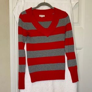 Beautiful dark pink and gray sweater